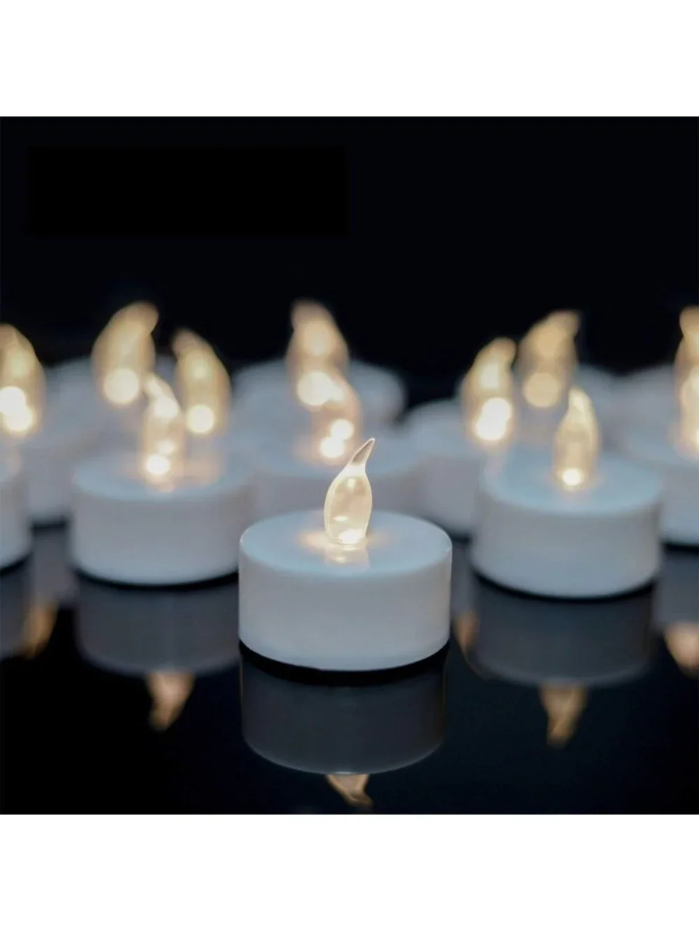 Realistic Flameless LED Tea Light Candles - 200pcs Battery Operated Warm White